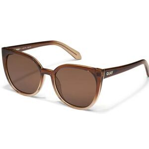 Quay Australia Staycation 57MM Small Cat-Eye Sunglasses- Coffee Oat/Brown